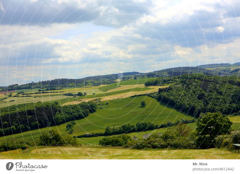 at the ass of the world I but beautiful here Nature Landscape Green Grass Field Agriculture Rural Environment country Sky hilly Hill Panorama (View)