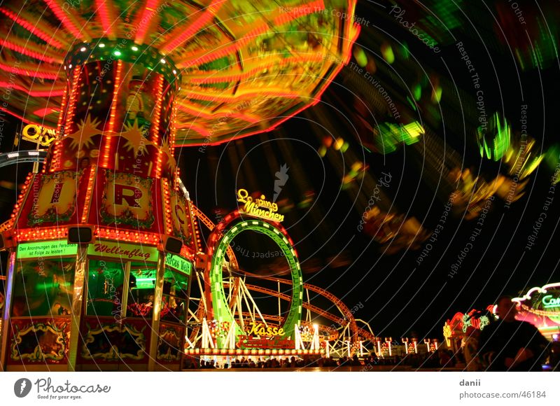 merry-go-round Oktoberfest Carousel Night Fairs & Carnivals Hot Air Balloon Multicoloured Munich Lighting