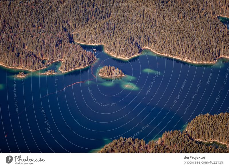 Eibsee in Bavaria seen from Zugspitze I Contentment lake landscape Blue Adventure nature conservation Tourism Vacation & Travel Panorama (View) Trip