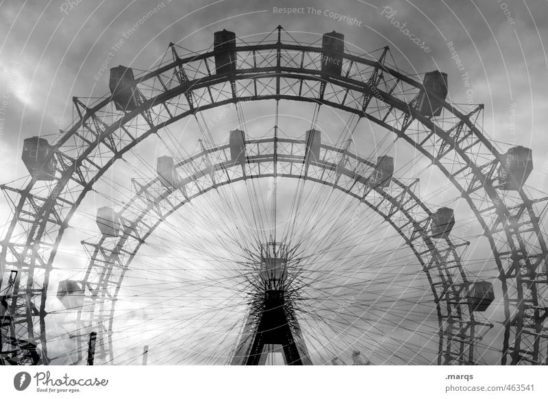 funfair Joy Trip Fairs & Carnivals Sky Storm clouds Ferris wheel Exceptional Threat Free Beautiful Freedom Leisure and hobbies Nostalgia Rotate Double exposure