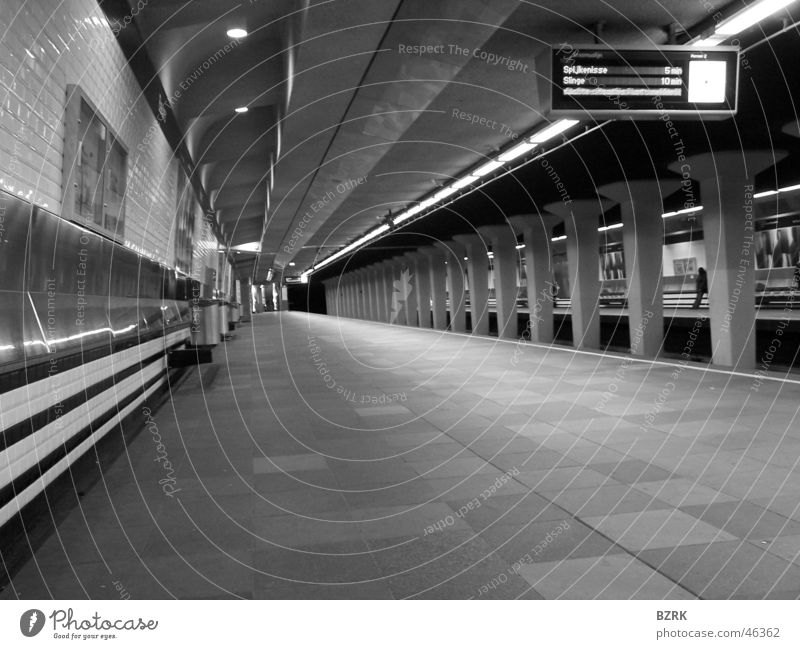 Silence metro station Rotterdam Station black & white Underground empty