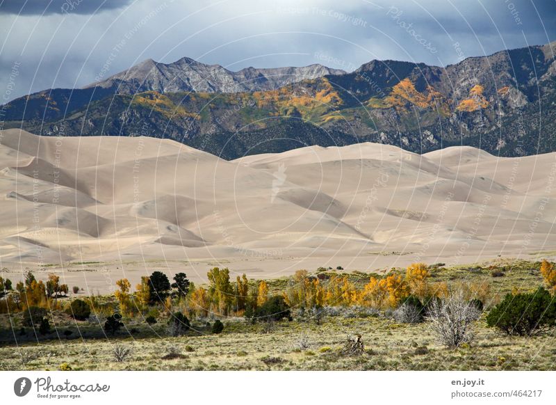 wind tunnel Vacation & Travel Adventure Far-off places Mountain Environment Nature Landscape Plant Sand Storm clouds Climate Climate change Weather Grass Bushes