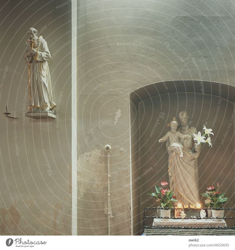 Intercession Holy figure Church Belief Colour photo Catholicism Sign Spirituality Tourist Attraction saint religious Sculpture Work of art Patron visualization