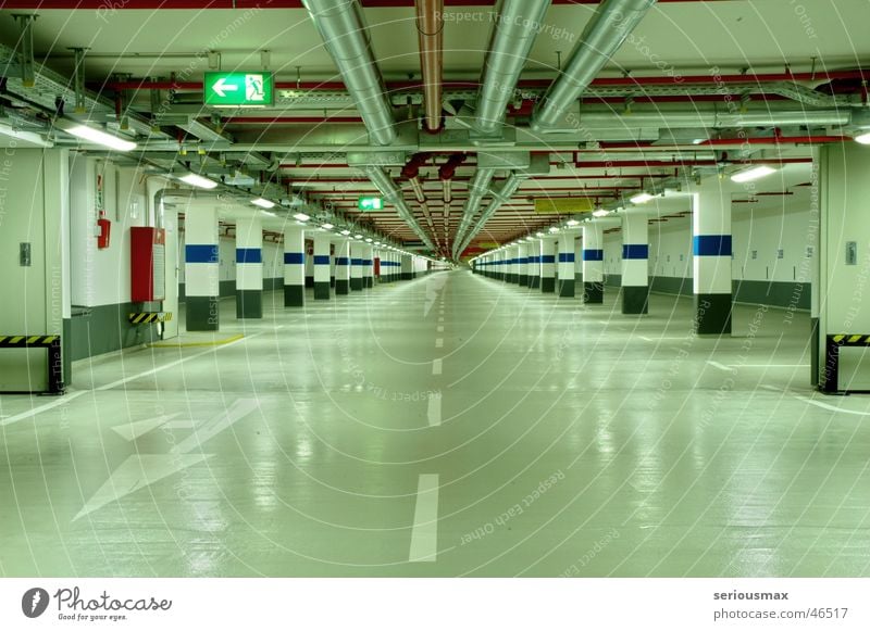 carpark Garage Underground garage Deep Green Cologne Germany Rheinau docks North Rhine-Westphalia