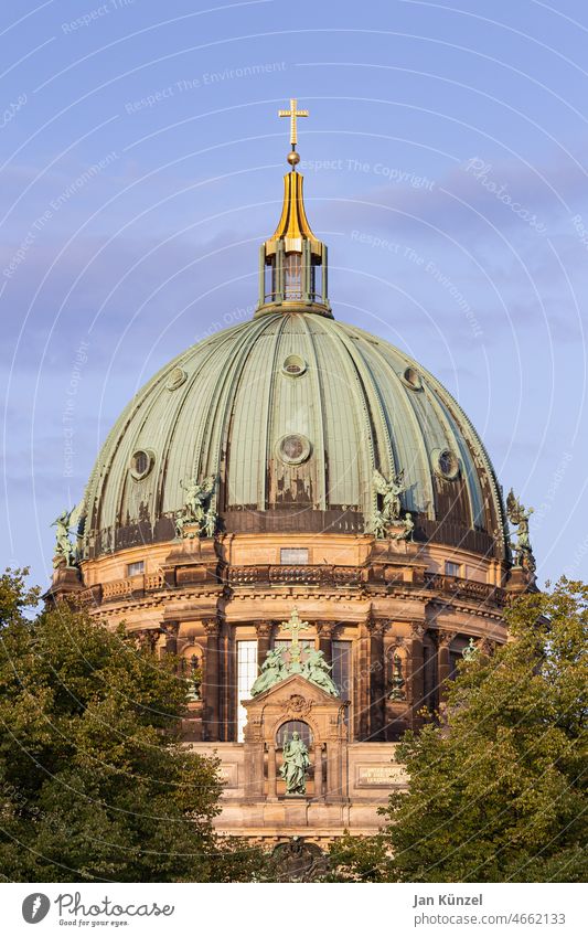 Dome of the Berlin Cathedral on the Museum Island Museum island Church Domed roof dome Crucifix Christianity Tourist Attraction Germany Pleasure garden