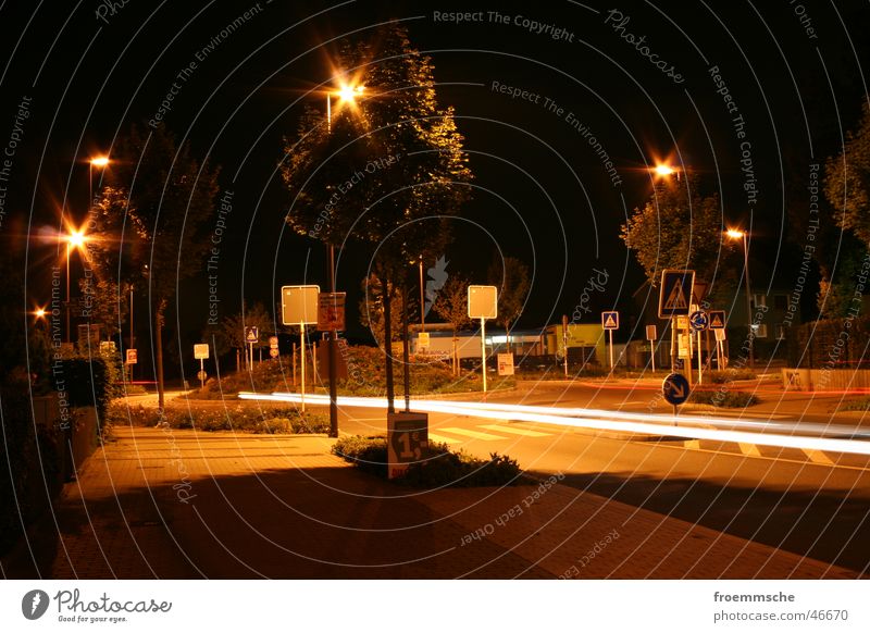 roundabout at night Night Lantern Traffic circle Long exposure Town Transport Light Street long-time exposure roundabout traffic