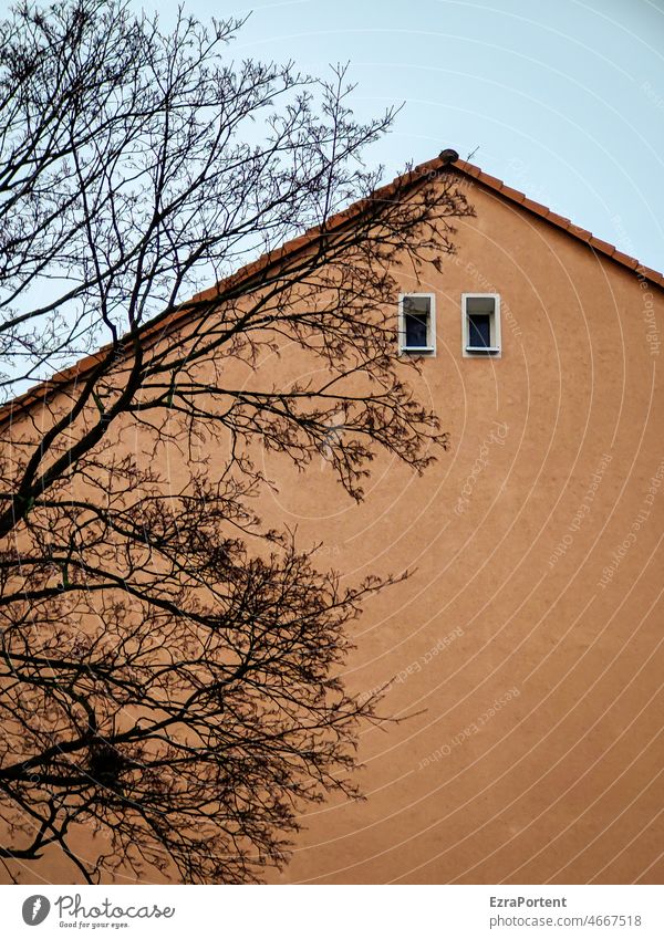 /°°\ Facade Wall (building) Roof Wall (barrier) Window Architecture Sky Branch Tree House (Residential Structure) Copy Space Building