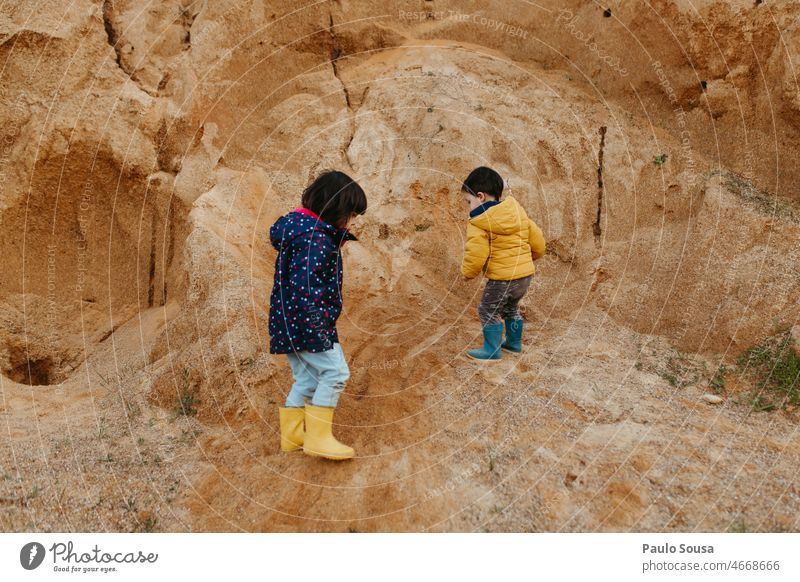 Brother and sister playing Brothers and sisters Child two people Nature Boy (child) Family & Relations Together Happy Infancy Joy Human being Lifestyle