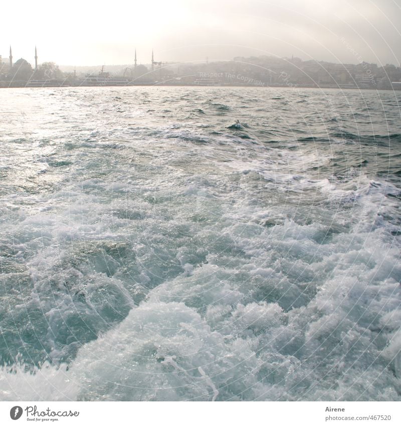 outpace sb./sth. Elements Water Sky Fog Waves Ocean Waterway Strait Istanbul Asia Turkey Capital city Skyline Deserted Mosque Navigation Movement Fresh Natural