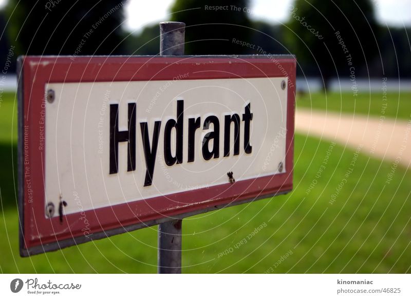 Water! Fire hydrant Blur Sign Signs and labeling Warning label water sunny day