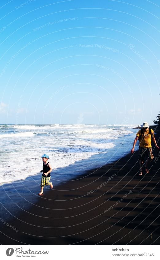 untroubled tortuguero Child Boy (child) Infancy Far-off places Ocean Swimming & Bathing Sky Wanderlust Costa Rica Beach coast Fantastic Adventure