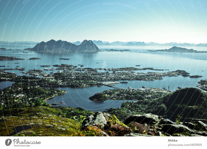 Summer cloudless Lofoten landscape, Svolvær Harmonious Senses Vacation & Travel Tourism Trip Adventure Far-off places Freedom Mountain Hiking Nature Landscape