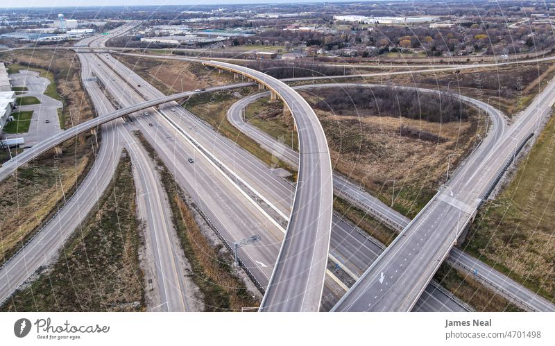 Highway ramp system in the city going in all directions highway traffic car motion transportation industry landscape road travel speed street vehicle drive fast