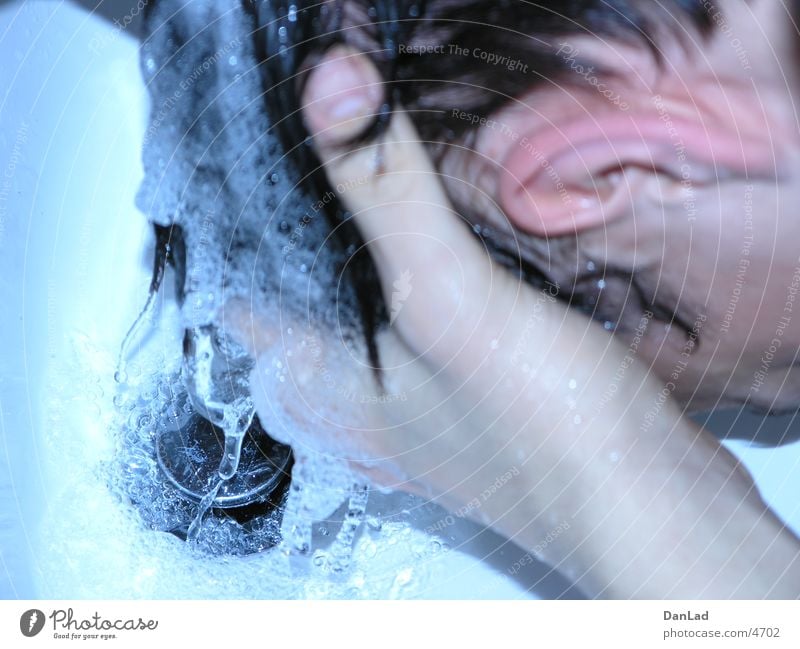 head wash Sink Bathroom Human being Head Hair and hairstyles Water Wash Drops of water
