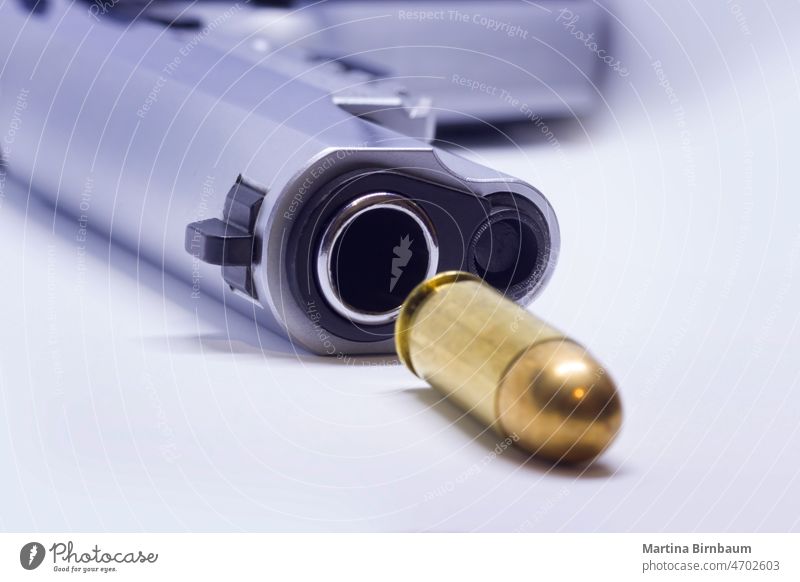 Large Brass Bullet Stock Photo, Picture and Royalty Free Image