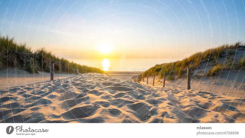 Wooden path at Baltic sea over sand dunes with ocean view, sunset summer evening beach baltic sea grass pier wood background blue landscape zandvoort beautiful