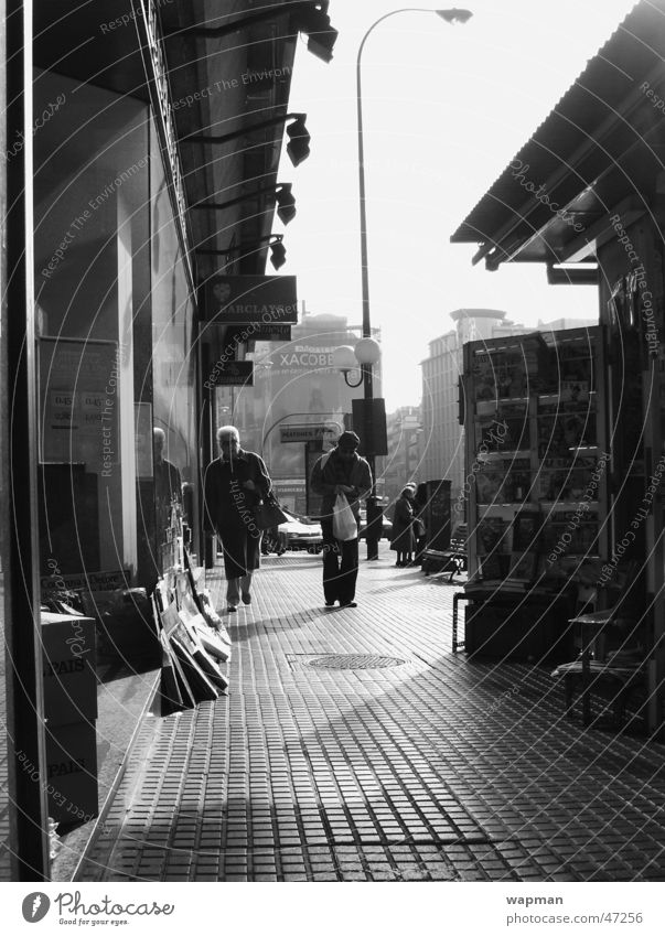 Madrid Spain Kiosk Street Black & white photo