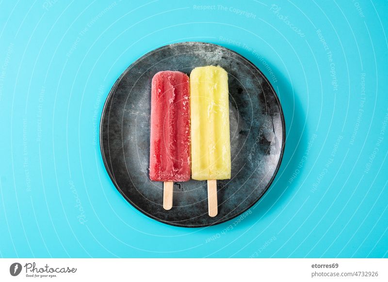 Strawberry and lemon popsicles background cold colorful cool cream dessert flavor food fresh frosty frozen fruit homemade ice icecream iced juice lolly organic