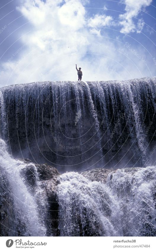 waterfall heroe Wave Flow China Chinese Panda Dangerous Tibet Exterior shot Waterfall Hero Blue drum juzhaigou National Park water feature Stone pure nature