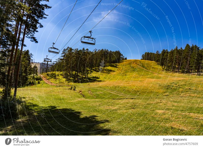 Ski chairlift at Tornik on Zlatibor mountain in Serbia sky nature summer outdoor view travel landscape zlatibor serbia blue panoramic range tourism scenery