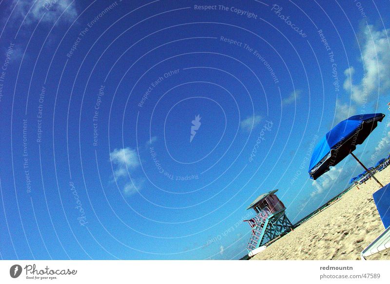 Miami Beach Americas Sunshade Ocean Relaxation To enjoy Vacation & Travel Vacation mood USA Sand Swimming & Bathing Blue Joy