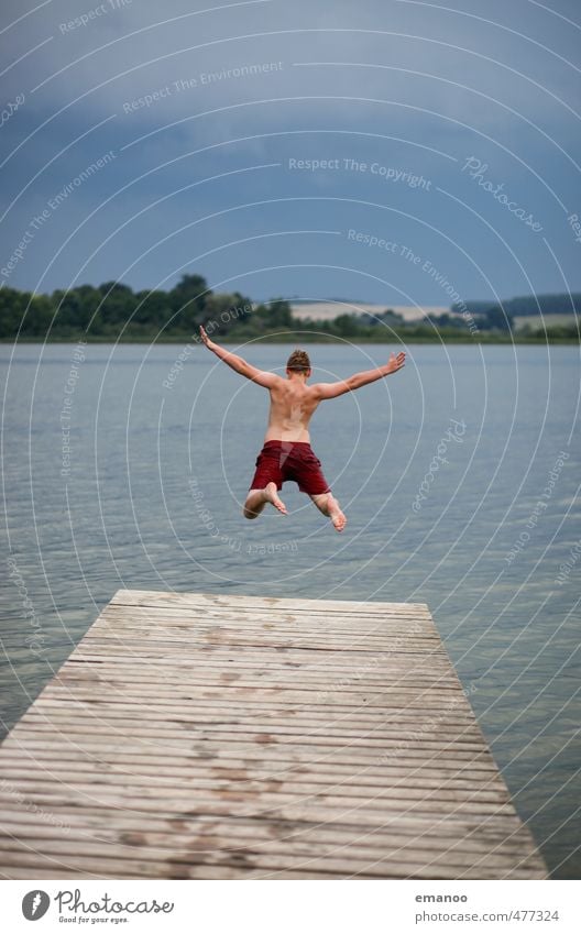 the Uckerflieger Joy Swimming & Bathing Leisure and hobbies Vacation & Travel Freedom Summer Human being Masculine Young man Youth (Young adults) Body 1 Nature