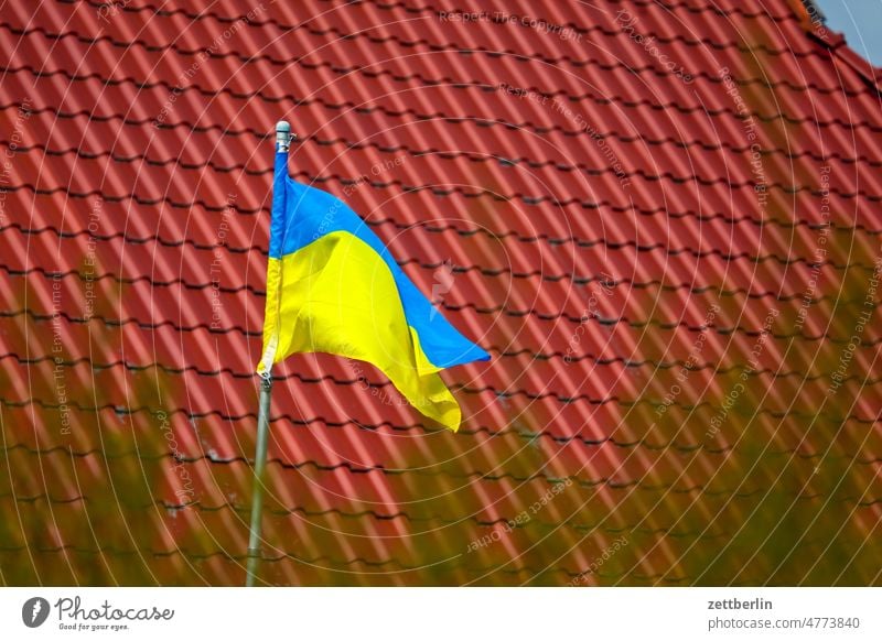 Ukrainian flag Berlin Office Germany Flag Facade Window Building Capital city House (Residential Structure) emblem Life nation Nationality voyage Skyline