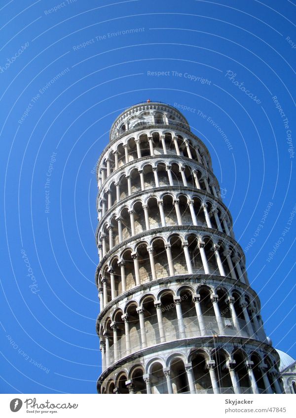 The Leaning Tower Building Italy Tuscany Tilt Story Landmark Monument PISA study Blue Sky Old Construction site