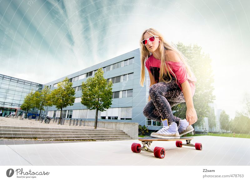 Boards that mean the world! Lifestyle Style Sports Skateboarding Longboard Feminine Young woman Youth (Young adults) 1 Human being 18 - 30 years Adults