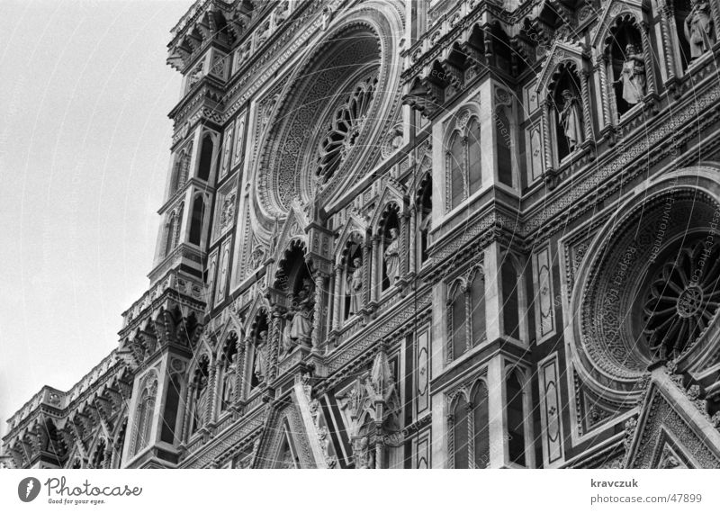 Al Duomo Tuscany Italy Historic Worm's-eye view Renaissance Dome dom santa maria del fiore Florence firenze Black & white photo Detail Decoration Architecture