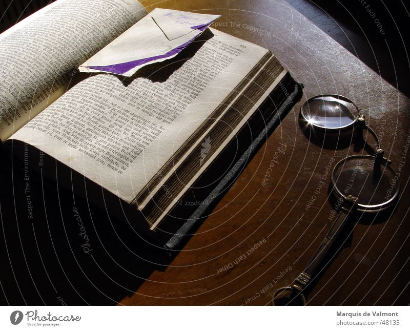 reading time Calm Reading Desk Table Book Eyeglasses Old Historic Break Literature Bookmark Still Life Struck Colour photo Interior shot Close-up Day Reflection