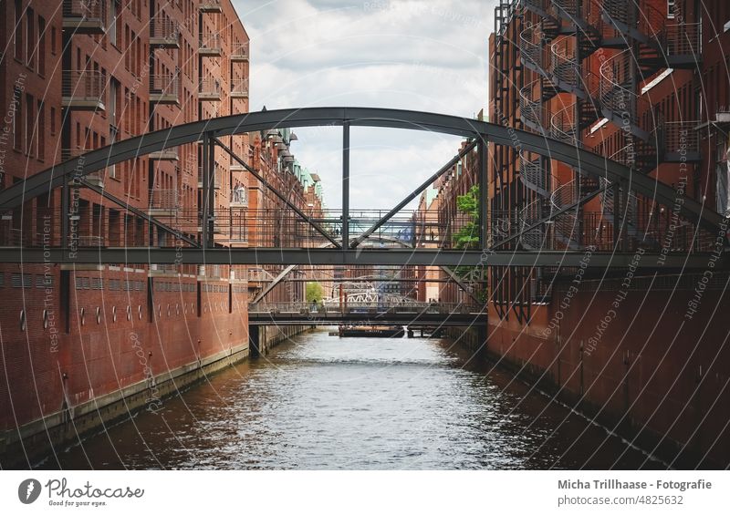 Hamburg Speicherstadt storehouse city Fleet Building Architecture Bridges World heritage Brick facade Town travel City trip vacation Old warehouse district