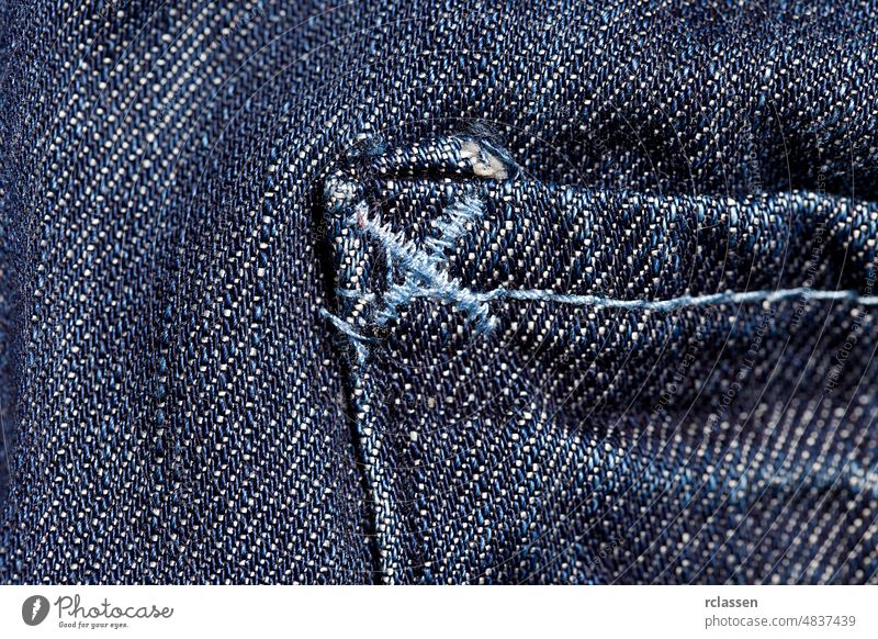 Blue stone-washed denim fabric texture Stock Photo