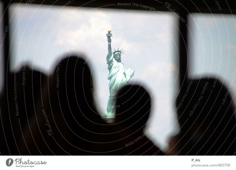 Statue Of ... Tourist Attraction Landmark Monument Statue of Liberty Free Bright Historic Gray Green Tolerant Hope Silhouette Head Frame Vantage point