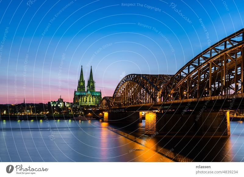 Cologne cathedral and hohenzollern bridge at sunset cologne city cologne cathedral old town Cathedral Rhine Hohenzollern Germany dom river carnival kölsch