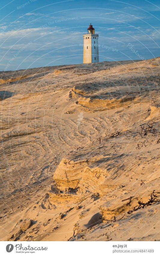 lighthouse Rubjerg Knude Fyr Lighthouse Wanderdüne Rubjerg Knude Denmark Beach dune coast North Sea Tourist Attraction Vacation & Travel Jutland Historic Sand