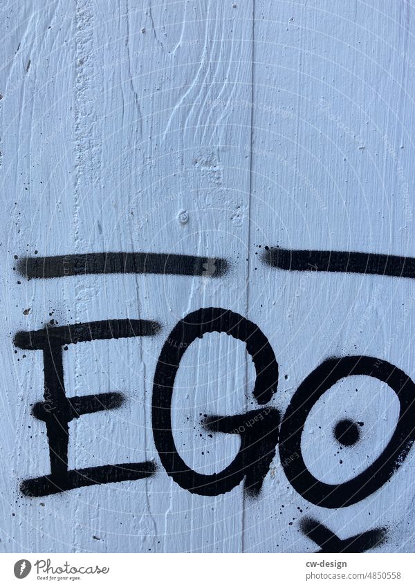 Graffiti with the tag "EGO Ego Human being Colour photo Alter ego Man portrait Adults Identity Young man Exterior shot Youth (Young adults) 18 - 30 years