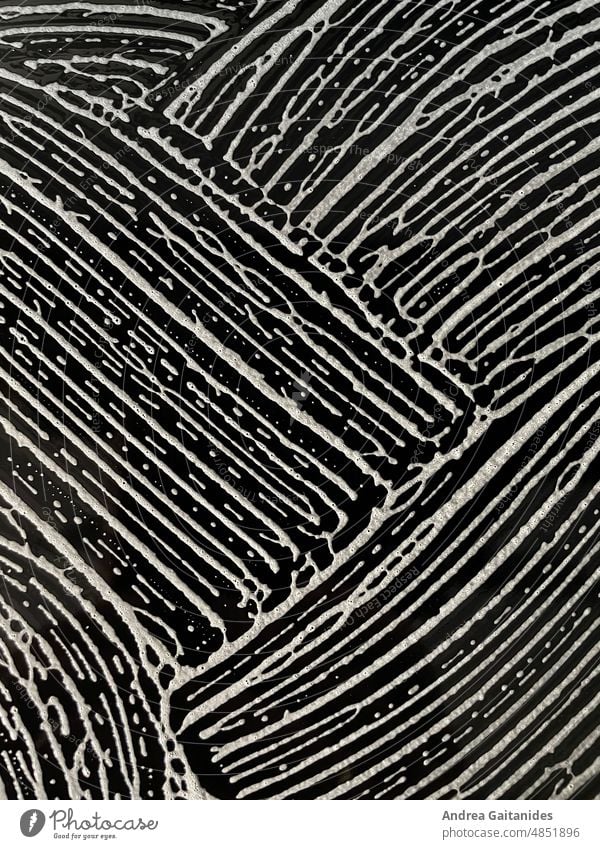 Pattern of white foam on black background, vertical Line pattern Foam black-white Black White structure Bubbles macro detail Wipe polish wipe clean shape