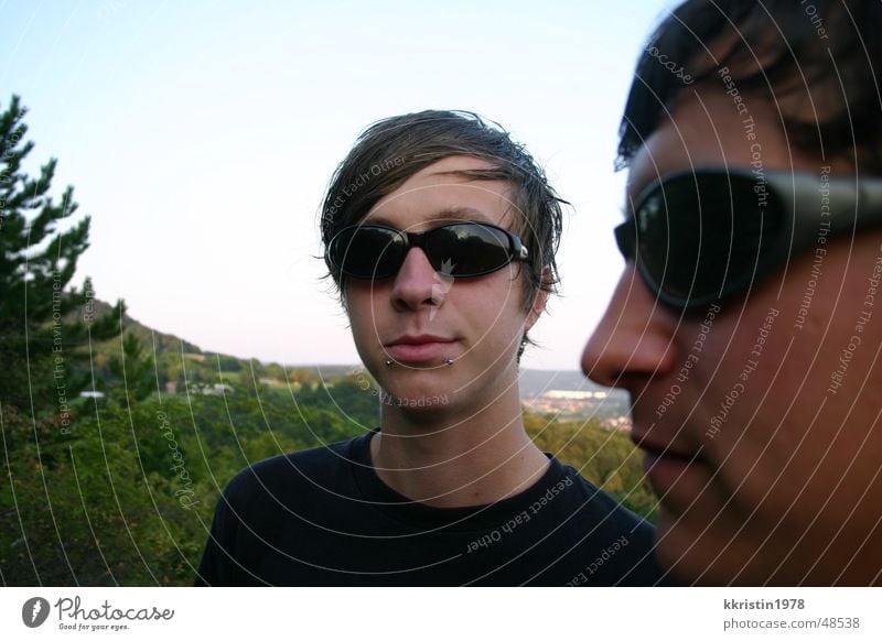Flexible Faces 2 Man Vantage point Thuringia Sunglasses faces Human being boys Double exposure Looking