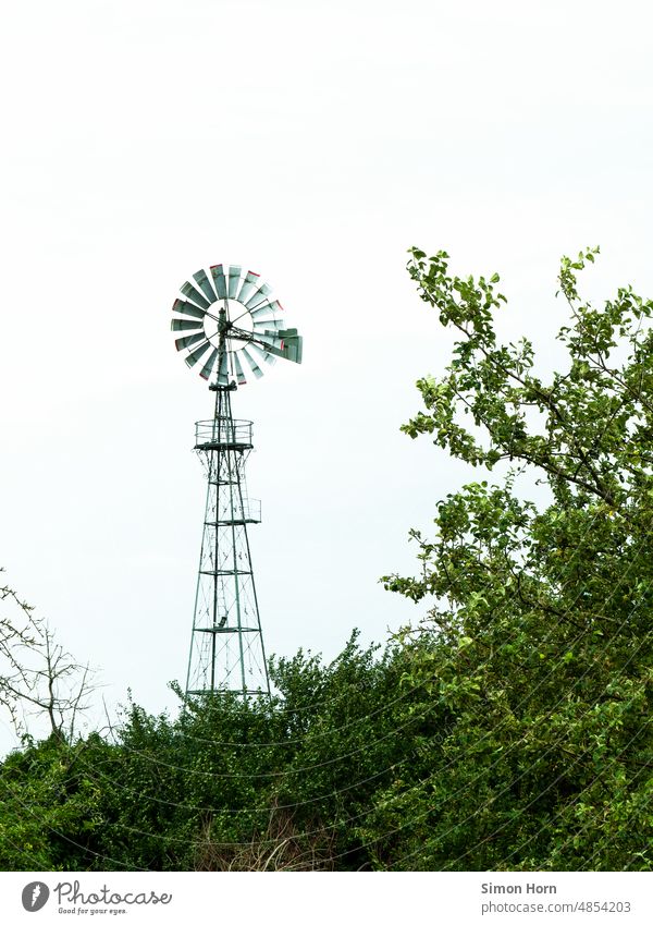 windmill Wind wind power Pinwheel Nature Environment Tower Scaffolding Vantage point Alternative Sustainability Technology Sky green relic Resource