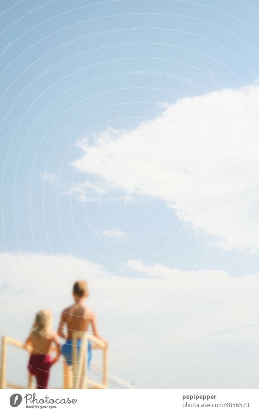 summer vacation Summer vacation Clouds Vacation & Travel holidays Sky Exterior shot Colour photo Beautiful weather Far-off places children blurred foreground