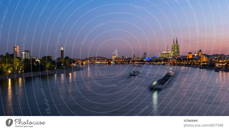 Cologne city skyline and Cologne Dom at night cologne cologne cathedral old town rhine hohenzollern germany dom river carnival architecture building church