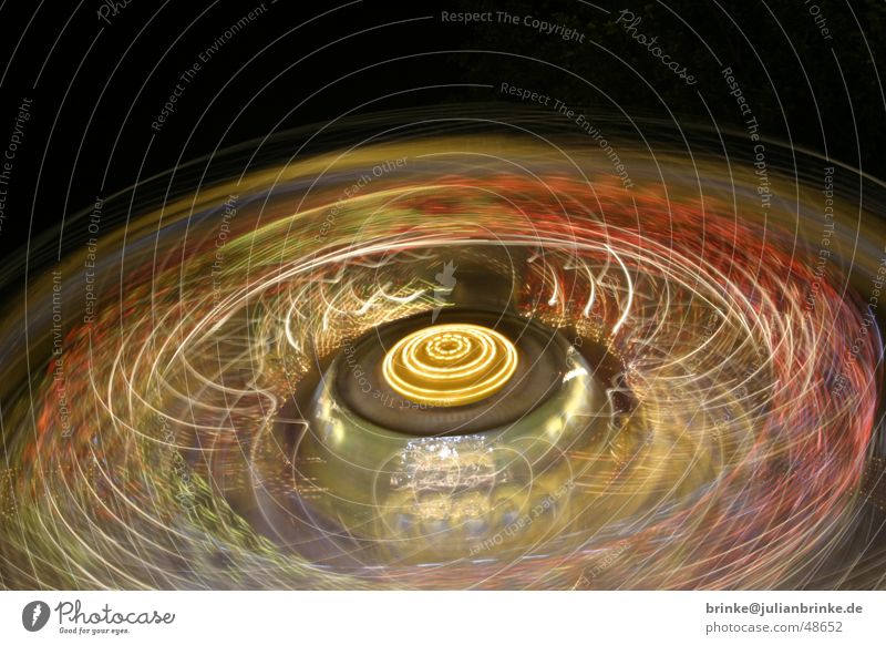 At the carnival I Ferris wheel Colossus Fairs & Carnivals Night Light Pattern Long exposure Motionless Krefeld wonder static dynamic Dynamics Julian brink time