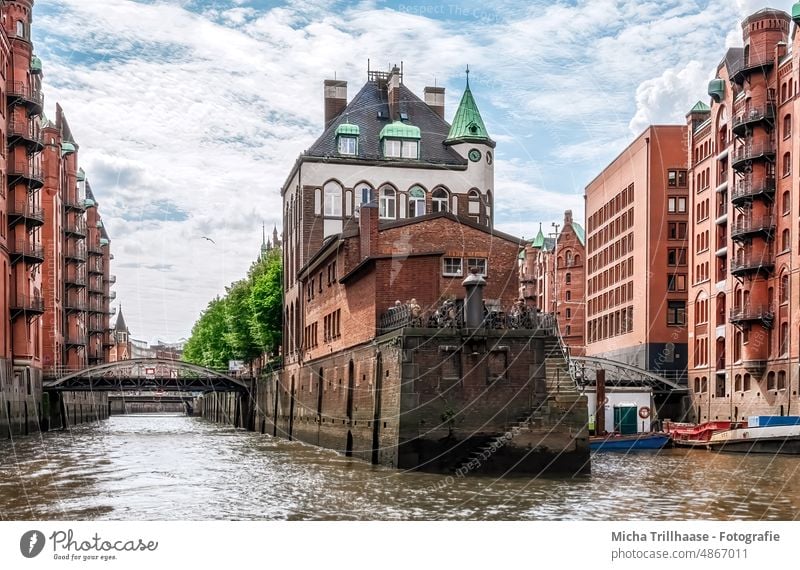 Moated Castle / Speicherstadt Hamburg Moated castle storehouse city Fleet Building Architecture Bridges World heritage Brick facade Town travel City trip