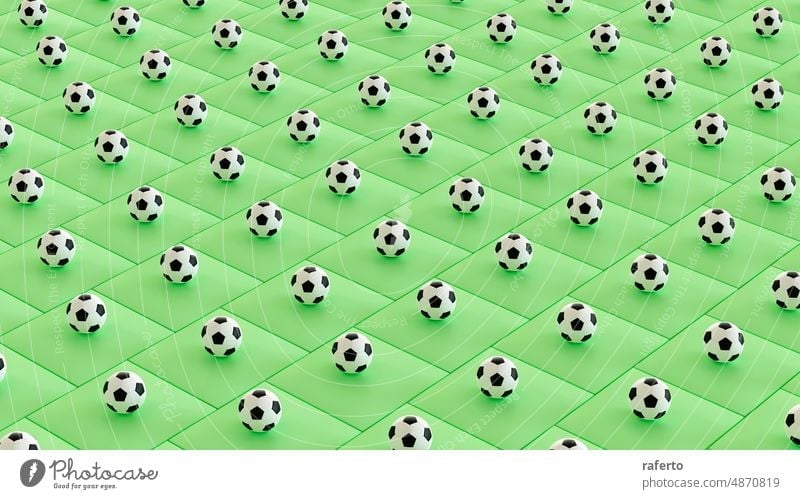 soccer ball pattern. abstract sports background. horizontal banner. 3d illustration advertising championship colourful colours event football game graphic match