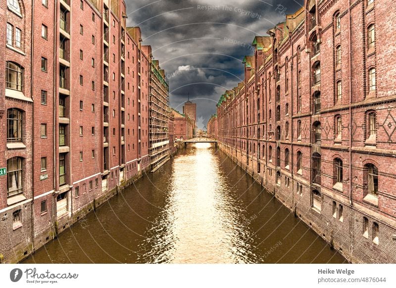 Hamburg Speicherstadt Warehouse District storehouse city Storage house Hambuger Old warehouse district Water Tourist Attraction Bridge Building Facade