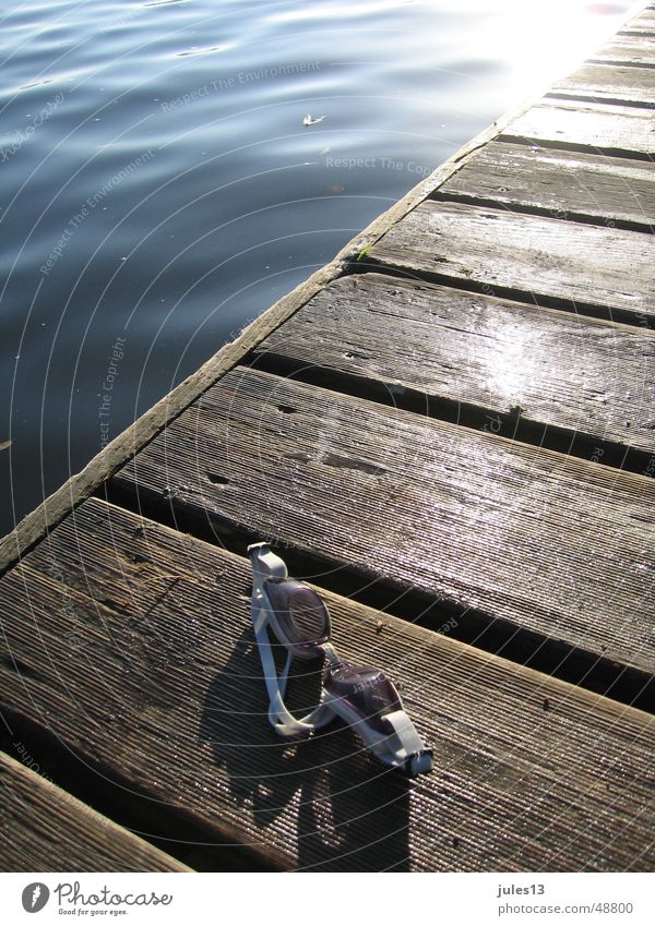 go underground2 Ocean Lake Footbridge Wood Light Fresh Reflection Water Partially visible Detail in the morning Happiness Sun Swimming & Bathing