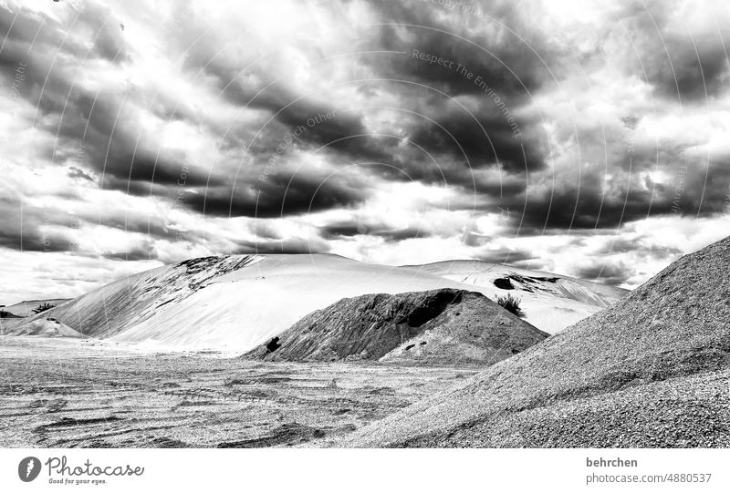 dystopia Landscape Light Contrast Dark Thunder and lightning Threat Bad weather Storm clouds Weather Exterior shot Climate change Nature Environment Clouds Sky