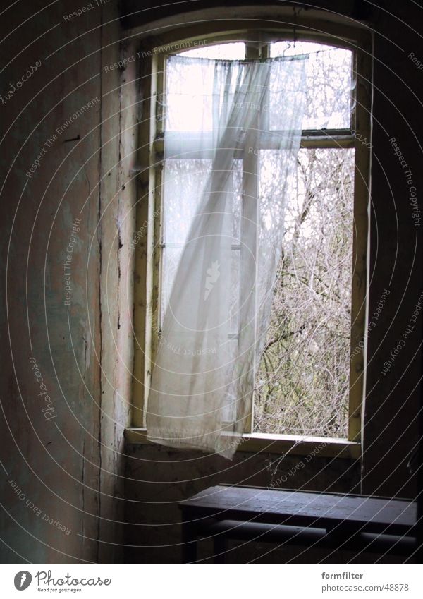 abandoned bedroom Bedroom Curtain Drape Loneliness window lonely