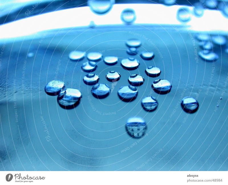 Blue Water II Mineral water Fluid Oxygen Air Futurism Liquid Nature Blow Macro (Extreme close-up) Close-up Detail Part Clarity minerals bubbles refreshing clear